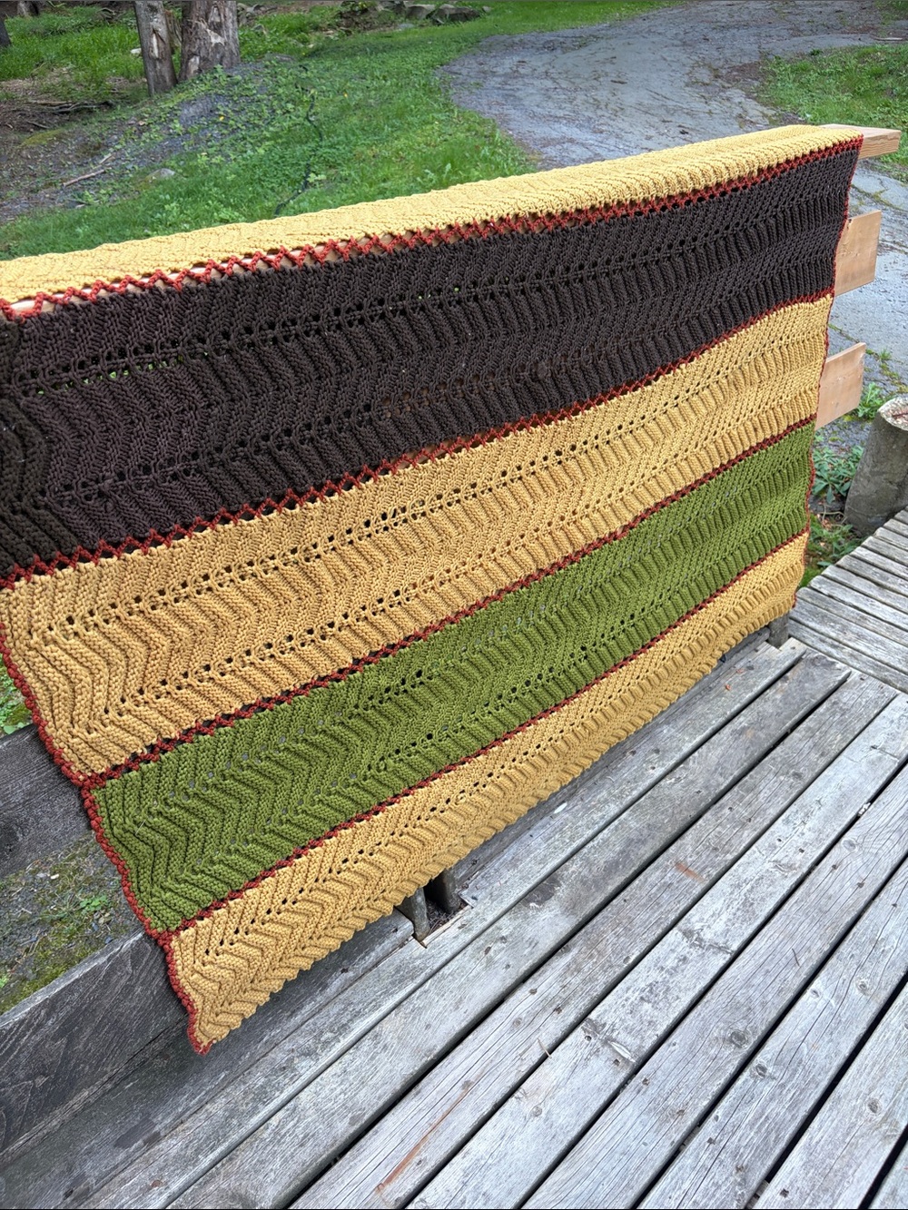 Handmade vintage couch blanket a small stain